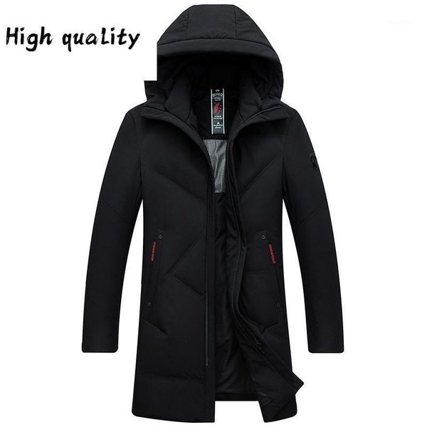 

down men's jacket winter long hooded coat men thick casual duck down coats new arrival men's jackets kurtka zimowa1, Black