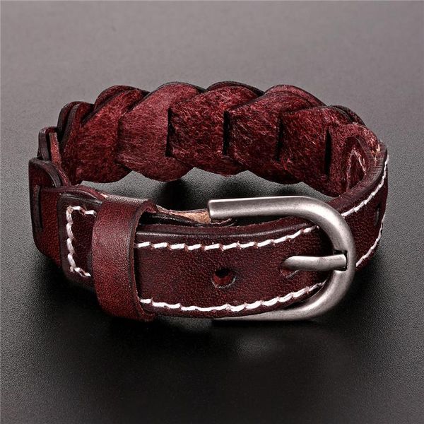 

mkendn new fashion retro bracelet homme genuine black braid woven leather bracelet men woman bracelets bangles bbylaw