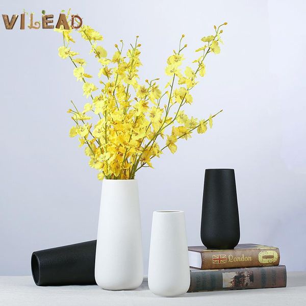 

vilead simple ceramic white black vase wedding home office modern decor ornaments planter decorative crafts for table decoration
