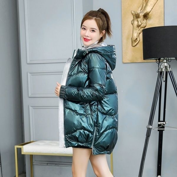 

parka women new winter down jacket women coat long hooded outwear female parka thick cotton padded female basic coats overalls 201120, Black