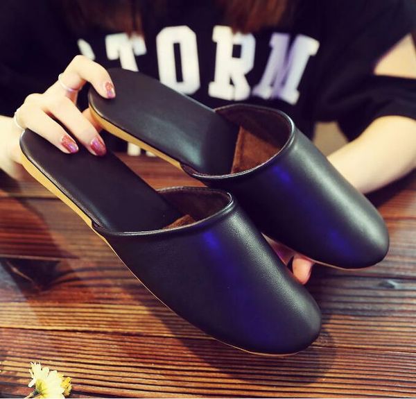 

women sandals hedging leather shoes soft slippers slides black red pink flip flops womens beach l sandal size 35-40 18