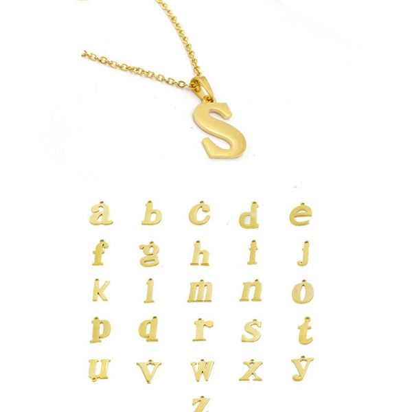 

initial letter necklaces & pendant for women men fashion stainless steel initial name couple necklaces love gift, Silver