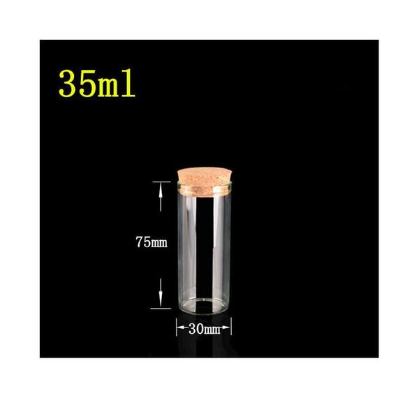 

30*75mm 35ml glass vials jars test tube with cork ser empty glass transparent clear bottles 5 bbyxst