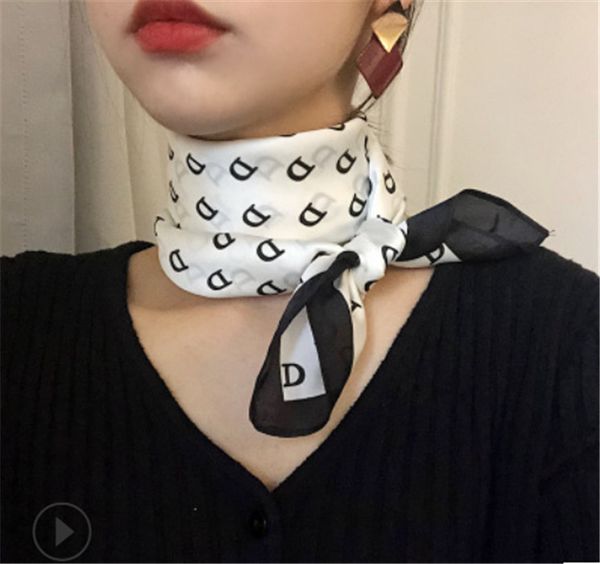 

70cmx70cm leopard print silk scarf women scarf squares multifunctional head multicolor stripe print kerchief neck shawl wrap, Blue;gray