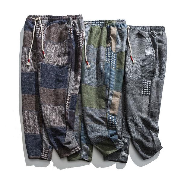

neploha men's casual oversize straight pants chinese style thickened warm trousers woman vintage streetwear fashion clothing, Black