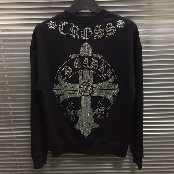 

20ss crosin sanskrit cross diamond sweater autumn winter net red couple loose casual ch long sleeve coat cok3, Black