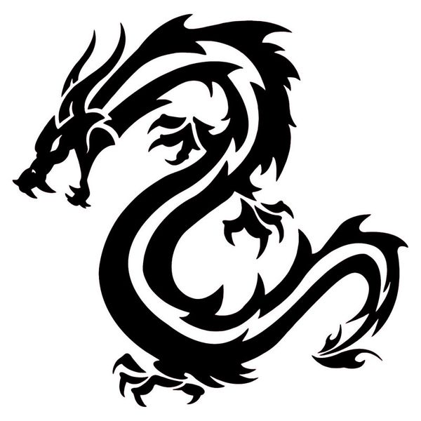 

19.1*19cm vinyl car styling chinese traditional dragon waterproof decals car stickers black/silver s1-2206