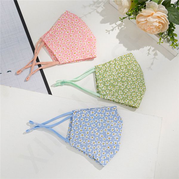 

fashion floral printed mask reusable washable comfortable breathable adjustable party cotton face covering for women girls kimter-k416fa