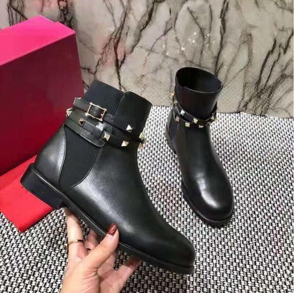 

original style fashion paris boots new women lady genuine leather outer cowhide inner sheepskin metal rivet booties