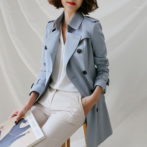 

kmetram women's trench spring coat women clothes 2020 streetwear long coats women's windbreaker outwear casaco feminino my27061, Tan;black