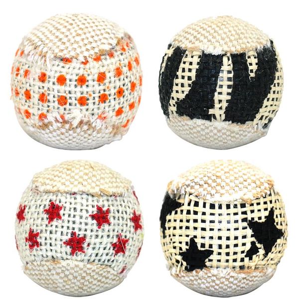 

4pcs/pack ball cat toy interactive cat toys play chewing rattle scratch catch pet kitten cat exrecise t qylttr