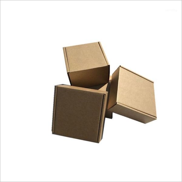 Enrocamento de presente 20pcs espessado caixa de aeronaves marrom kraft papel de papel moon bolo peças de papelão pequenas caixas de papelão1