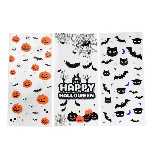

50 шт. hallwoeen тыквенный череп cat candy bag прозрачный целлофановый пищевой пластиковый пакет сумки хэллоуин партия декор подарочный сумк