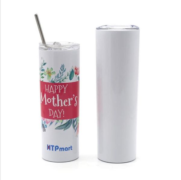 

20oz 30oz sublimation blank skinny tumbler personalized stainless steel milk coffee mug outdoor portable travel cup lid sea ship dhe2744