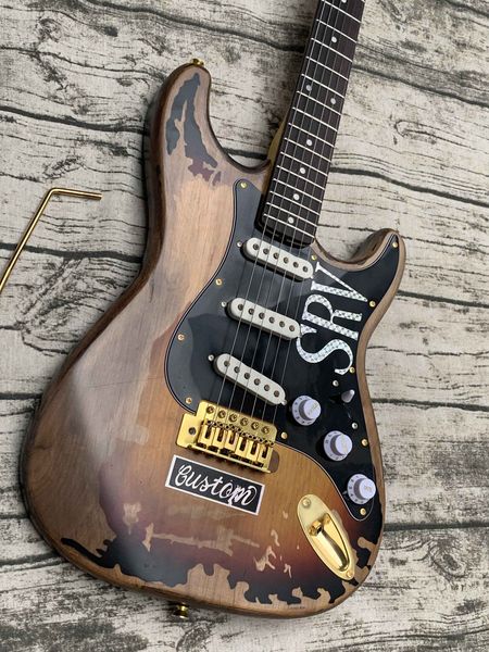 

aged/relic custom srv electric guitar, stevie ray vaughan