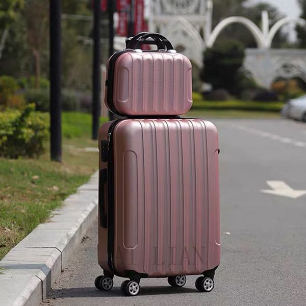 

2224/28 inch travel suitcase on spinner wheels rolling luggage set 20'' carry on cabin trolley luggage bag women luggage set lj201