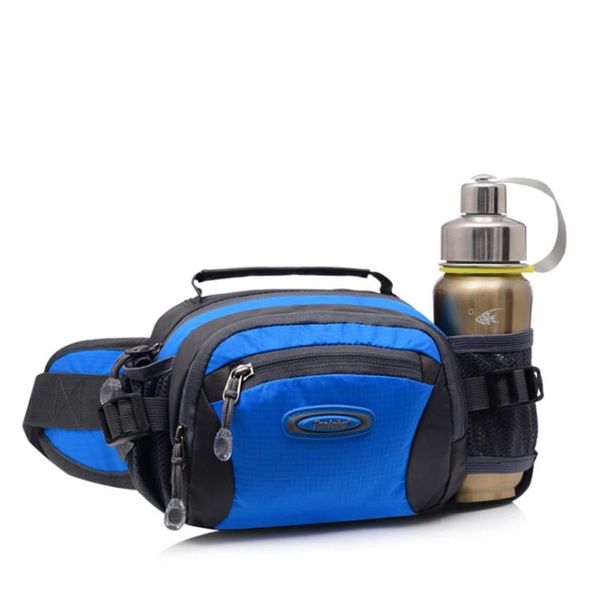 

fanny pack hiking running pouch waist bag fitness water bottle holder waterproof zipper climbing large capacity gym sports
