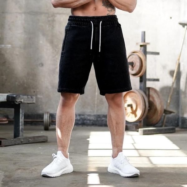 

men's shorts 2021 men fitness gym workout breathable shorts1, White;black