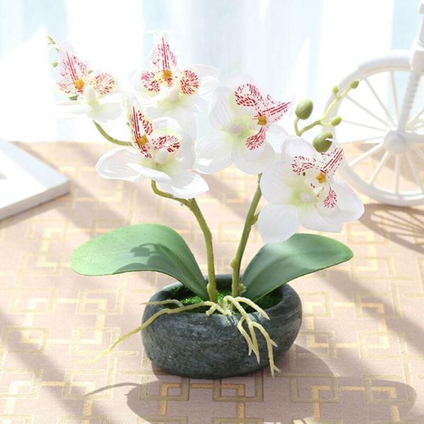 

artificial flowers butterfly orchid potted garden wedding home decoration1
