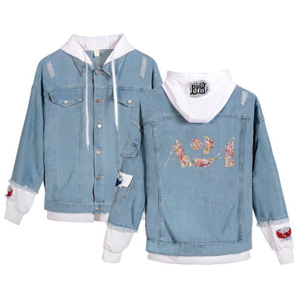 

fashion midsommar denim jean stitching jacket men coat jeans casual hoodies for women autumn female outwear, Black;brown