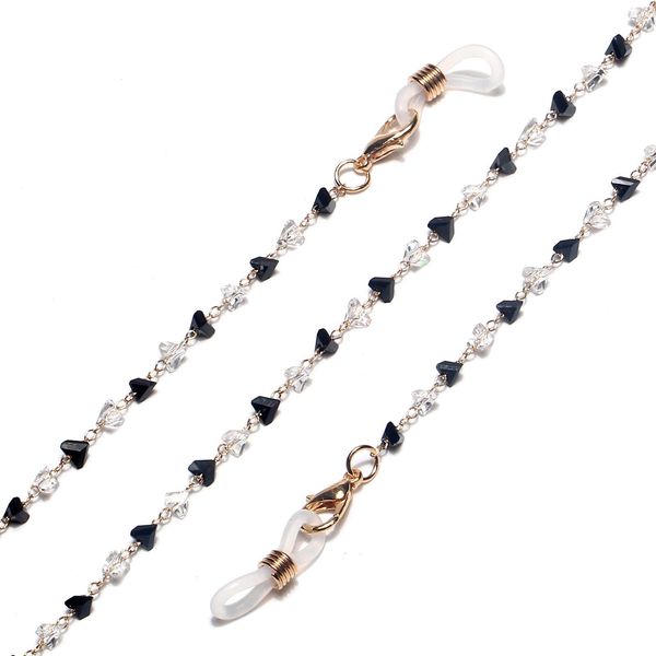 

simple gold color black and white triangle crystal chain handmade sunglasses cord travel fashion sunglasses eyeglasses chain h jllmxq