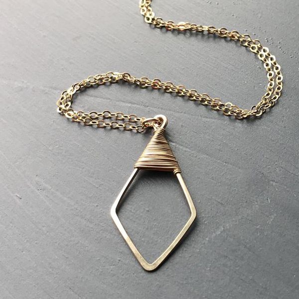 925 Silber gehämmert geometrische Halskette handgemachte Gold gefüllt Halsband Anhänger Boho Collier Femme Kolye Schmuck Halskette Q0531