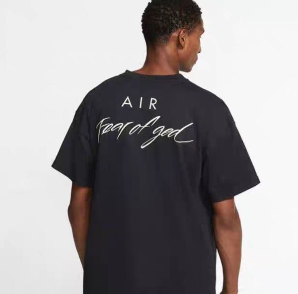 

nrg air fear of god t-shirts fog oversize tee for men women brand collaboration designer t shirt casual jersey shirt hip hop skateboard, White;black