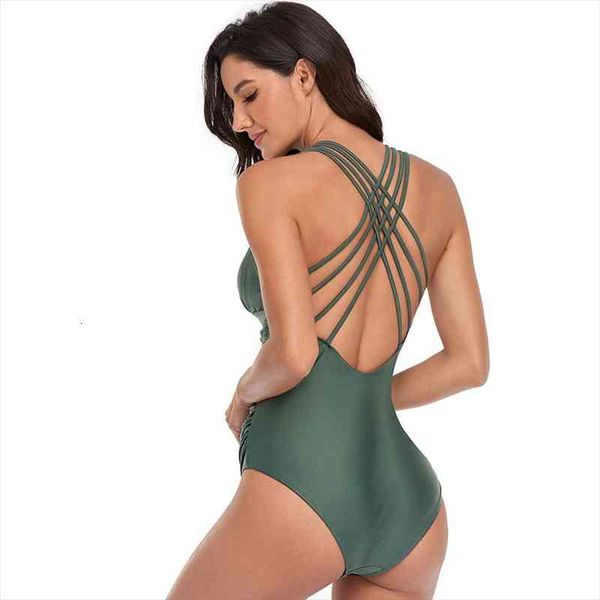 

one piece swimsuit women cross bandage swimwear backless beachwear v-neck swimming suit for women summer, White;black