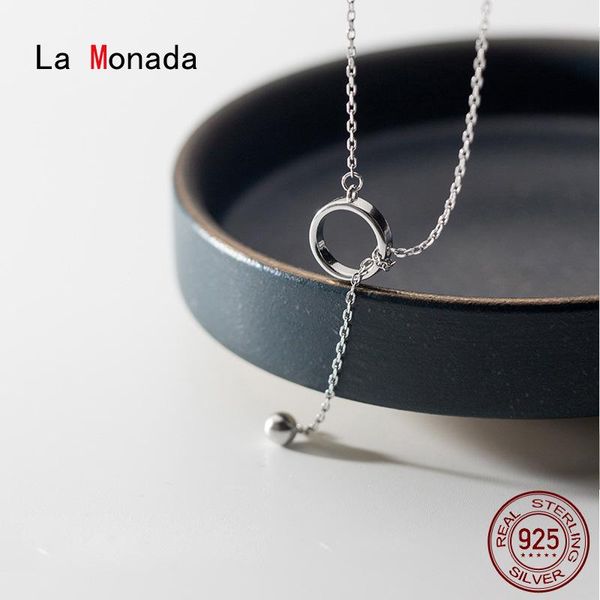

la monada silver chain necklace for women circle ball y fashion minimalist silver 925 jewelry on the neck womens necklaces 31