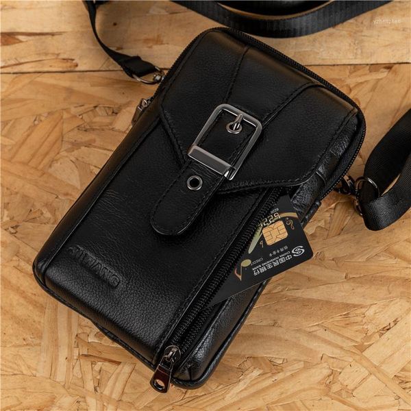 

waist bags yiang brand men genuine leather belt casual small messenger bag multifunction purse crossbody designer shoulder bags1