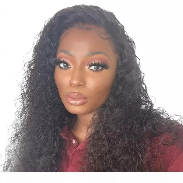 

t part lace wig mongolian human hair water wave lace wigs natural color pre plucked hairline wigs, Black;brown