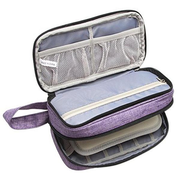 

storage bags essential oil carrying case-holds 12 bottles 5ml-15ml also fits for roller and small accessories #so
