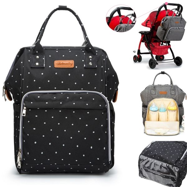 

fashion mummy maternity nappy bag stroller hooks large capacity baby diaper bag travel backpack designer nursing bag baby care lj200827