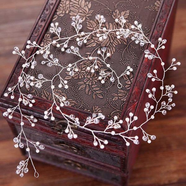 

серебряный цвет жемчужный хрустальные бусины длинные головы noiva tiara crown длинный головной убор для волос для волос невесты свадебные св, Golden;silver
