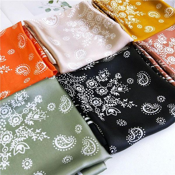 

fashion square scarf neck wrap kerchief 70*70cm women printed headband female hair scarf head scarves paisley hairband q sqcfse