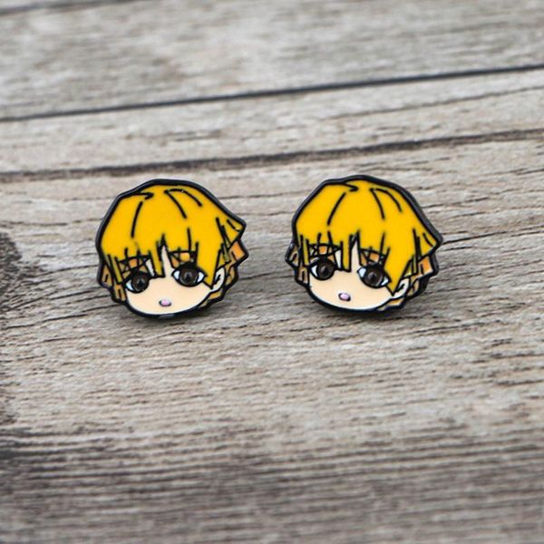 

stud anime ghost slayer kimetsu no yaiba earrings women's enamel fashion party jewelry girls gifts, Golden;silver