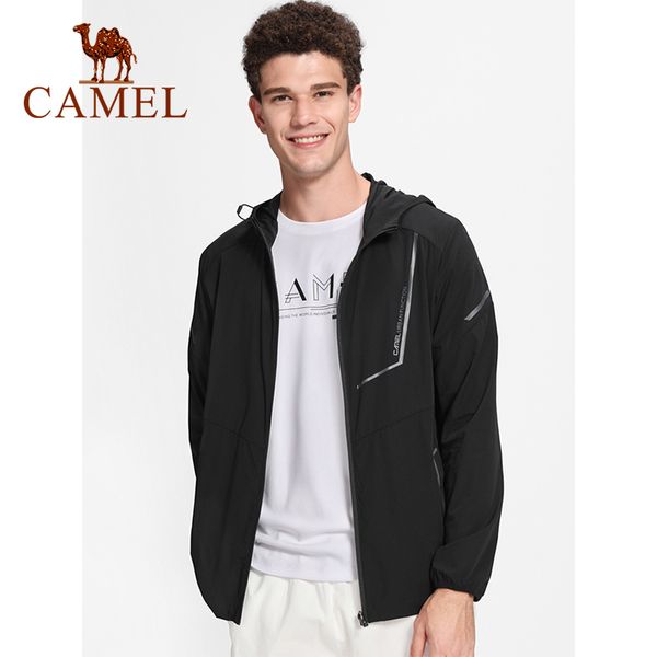 

camel outdoor skin clothing men's clothing men ultraviolet-resistant light-weight breathable hooded jacket male 201114, Black;brown