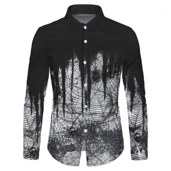 

ugly gradient men ethnic style slim long sleeve party dress shirt blouse camisa hombre camisa social masculina hawaiian1, White;black