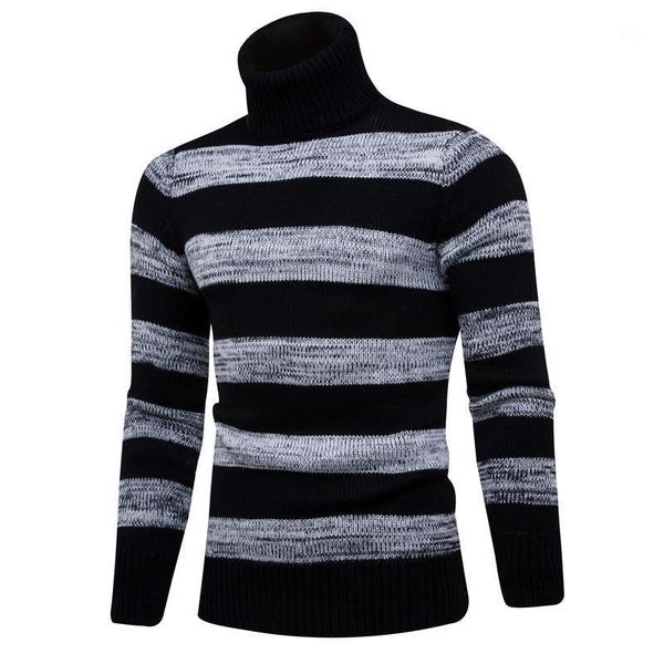 

european station autumn and winter new hedging horizontal thick wool leisure knit sweater thick turtleneck sweater1, White;black
