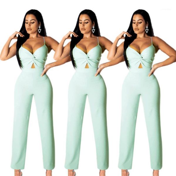 

new stylish elegant solid v neck high waist suspenders party club jumpsuit ladies sports suit tights1, Black;white