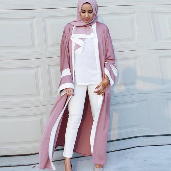 

ethnic clothing 2021 abaya dubai long kimono cardigan muslim dress turkish islamic qatar uae kaftan abayas for women with hijab elbise1, Red
