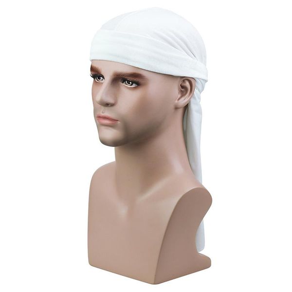 

velvet durags бандана мужчины дышащий теплый тюрбан hat байкер headwear head wrap парики doo химиотерапия cap пиратские шляпы аксессуары для, Black