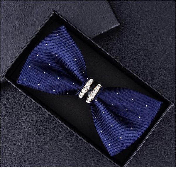 

tuxedo metal crystal wedding bow tie men women butterfly knot cravat black purple blue jujube red groom party banquet m qylxjx, Black;gray