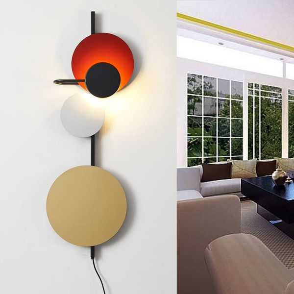 

wall lamp northern europe restaurant cafe modern maka dragon color concise wrought iron can adjust disc study originality