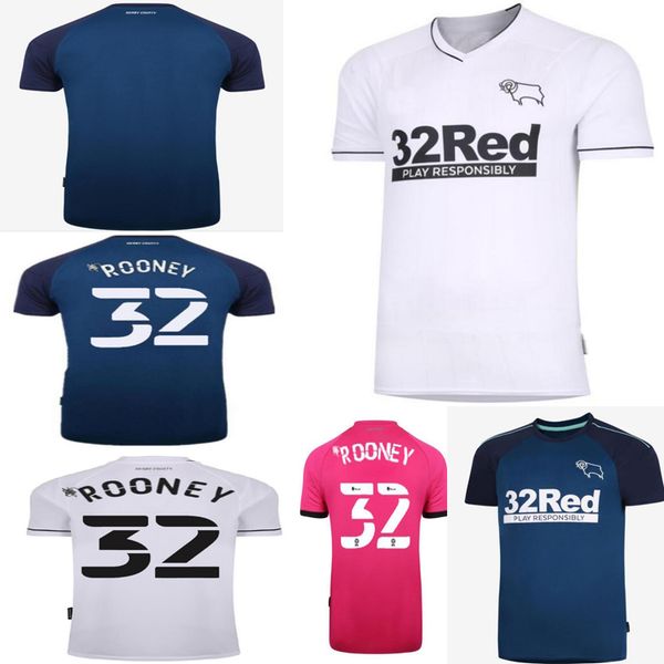 

new 2020 2021 derby county rooney football jersey home and away football shirt martin lawrence football jersey 20/21 derby county wisd, Black;yellow