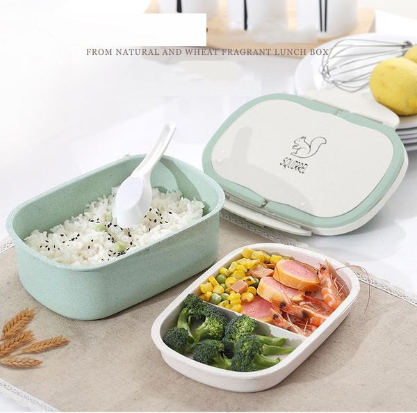 

950 мл портативная солома пшеницы обед коробка пикник микроволновая печь bento коробка еда для хранения контейнера для хранения студентка ке