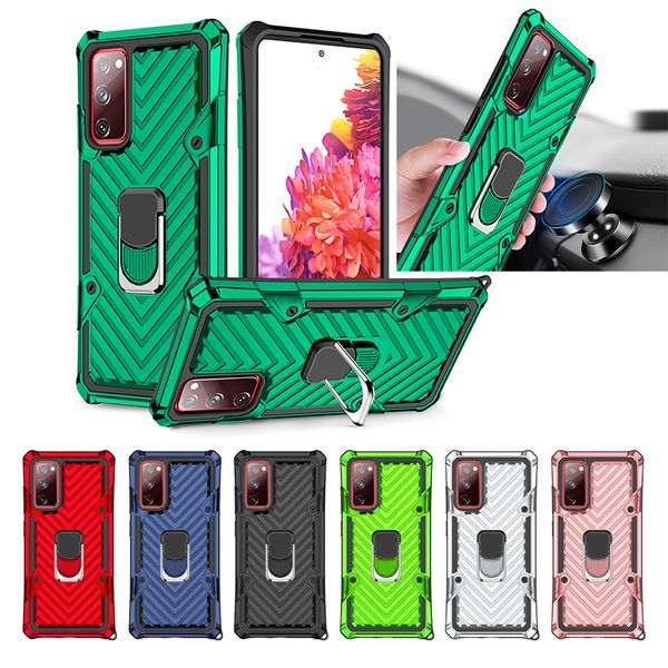 

hybrid armor ring stand magnetic car holder shockproof case for iphone 12 11 pro x xs max xr 8 7 6 se 2020 samsung s20 plus note 20 ultra