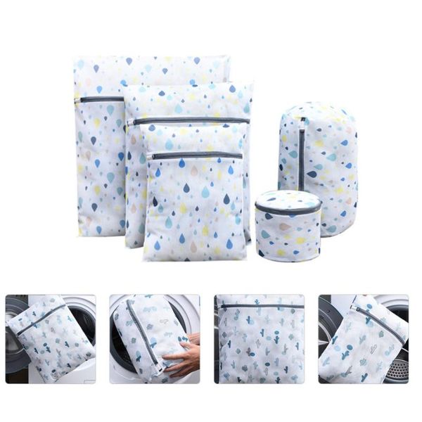 

laundry bags 5pcs thicken printed washing bag home underwear protector wash mesh