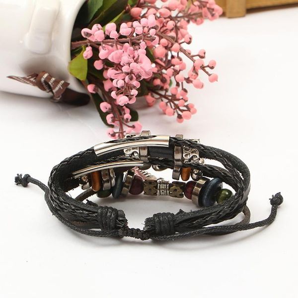 

eif dock vintage black color owl leather men charm bracelet survival rope chain paracord bracelets for women boho jewel qylzrq