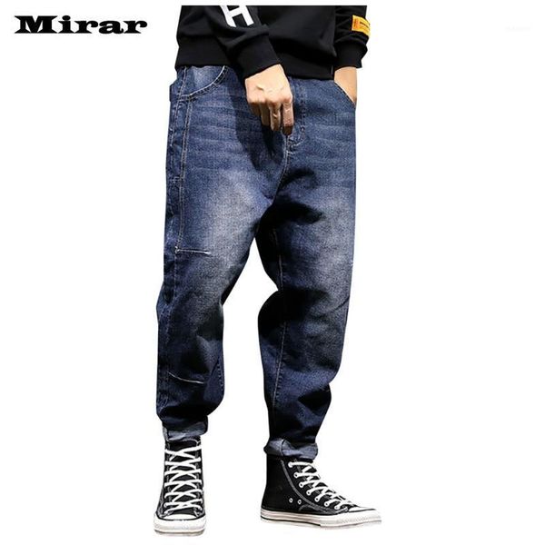

men's autumn and winter leisure new fashion loose stretch harlan beamed jeans1, Blue